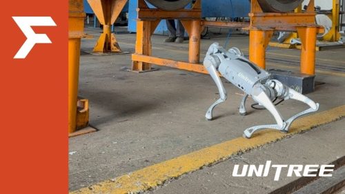 perro robot en industrias argentina Perro robot Unitree inspeccionando entorno industrial en Argentina con tecnología autónoma